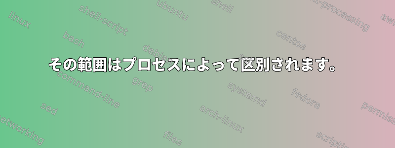 その範囲はプロセスによって区別されます。