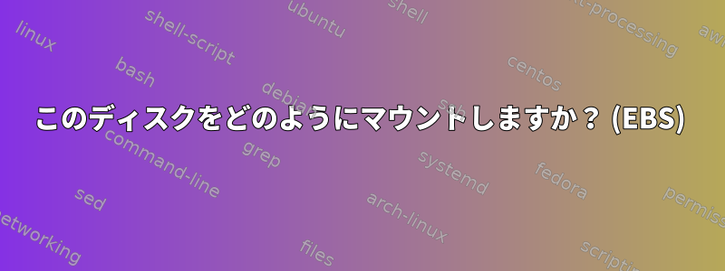 このディスクをどのようにマウントしますか？ (EBS)