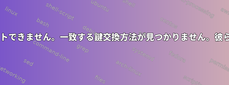 停止方法：[MyIP]ポート22とネゴシエートできません。一致する鍵交換方法が見つかりません。彼らの引用：diffie-hellman-group1-sha1