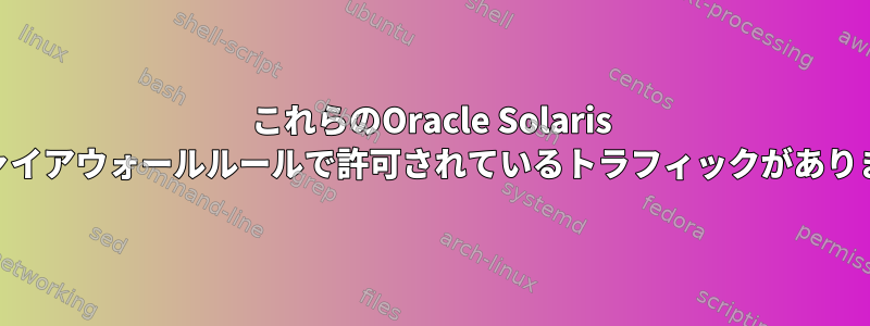 これらのOracle Solaris 11.4ファイアウォールルールで許可されているトラフィックがありません。