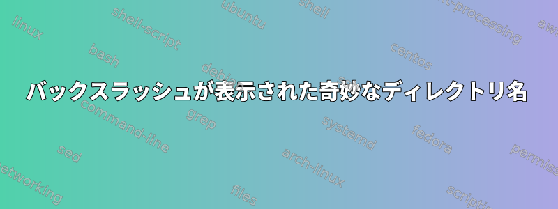 バックスラッシュが表示された奇妙なディレクトリ名