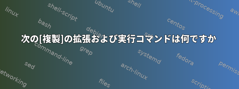 次の[複製]の拡張および実行コマンドは何ですか