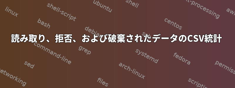 読み取り、拒否、および破棄されたデータのCSV統計