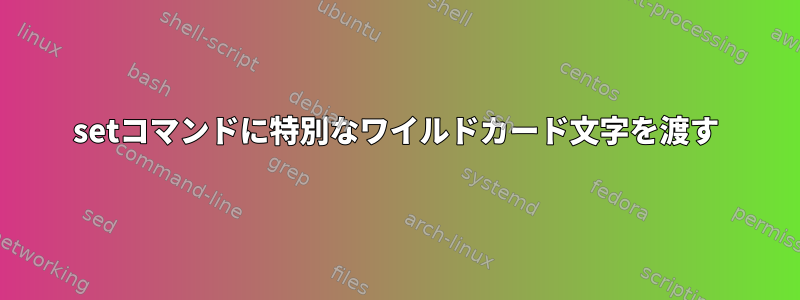 setコマンドに特別なワイルドカード文字を渡す