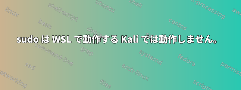 sudo は WSL で動作する Kali では動作しません。