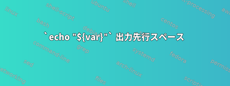 `echo "${var}"` 出力先行スペース