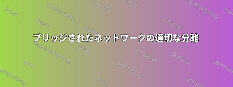 ブリッジされたネットワークの適切な分離