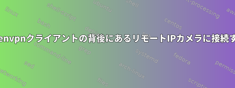 openvpnクライアントの背後にあるリモートIPカメラに接続する