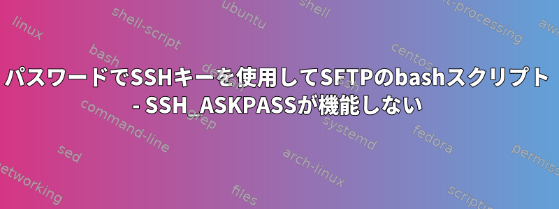 パスワードでSSHキーを使用してSFTPのbashスクリプト - SSH_ASKPASSが機能しない