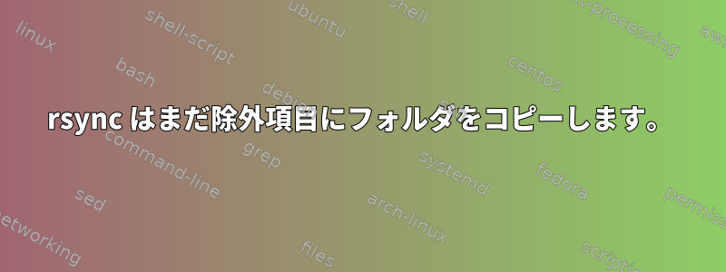 rsync はまだ除外項目にフォルダをコピーします。