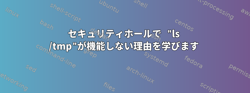 セキュリティホールで "ls /tmp"が機能しない理由を学びます