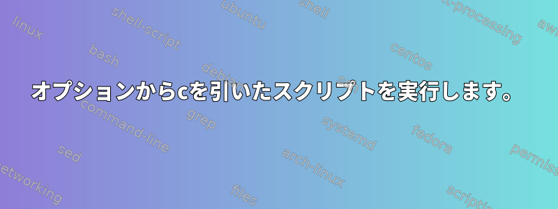 オプションからcを引いたスクリプトを実行します。