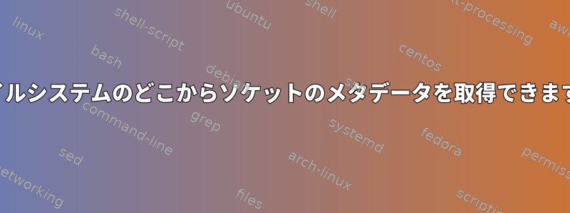 ファイルシステムのどこからソケットのメタデータを取得できますか？