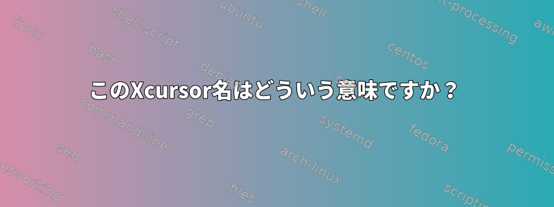 このXcursor名はどういう意味ですか？