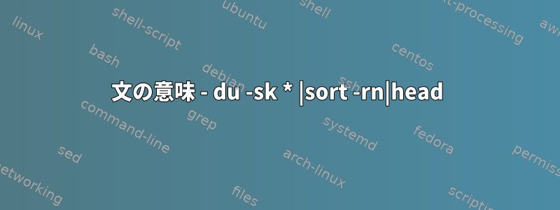 文の意味 - du -sk * |sort -rn|head