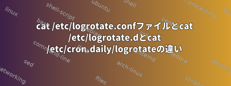 cat /etc/logrotate.confファイルとcat /etc/logrotate.dとcat /etc/cron.daily/logrotateの違い