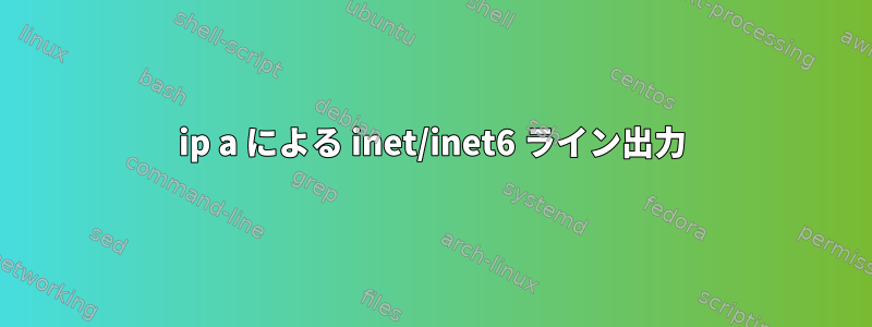 ip a による inet/inet6 ライン出力