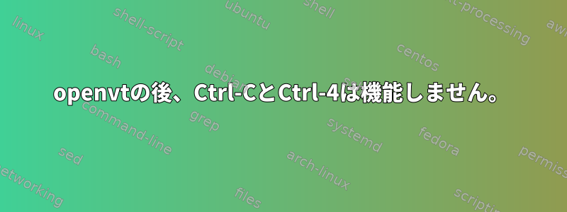 openvtの後、Ctrl-CとCtrl-4は機能しません。