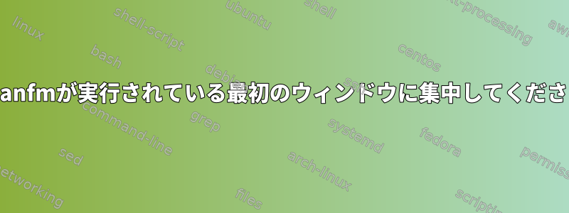 pcmanfmが実行されている最初のウィンドウに集中してください。