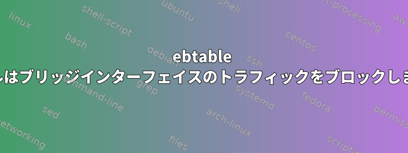 ebtable ルールはブリッジインターフェイスのトラフィックをブロックします。