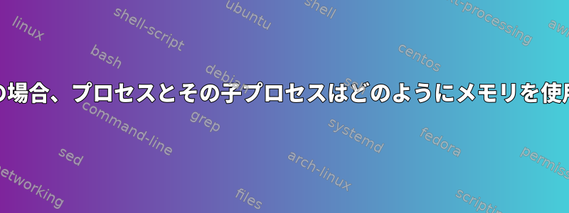 mmap（）の場合、プロセスとその子プロセスはどのようにメモリを使用しますか？