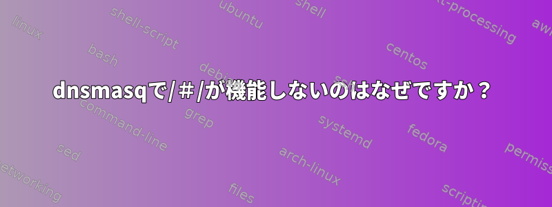 dnsmasqで/＃/が機能しないのはなぜですか？