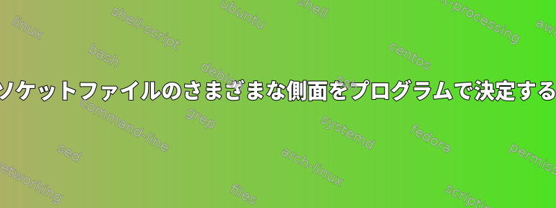 ソケットファイルのさまざまな側面をプログラムで決定する