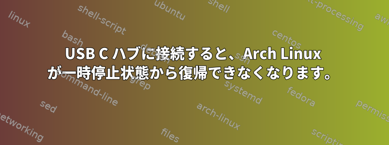 USB C ハブに接続すると、Arch Linux が一時停止状態から復帰できなくなります。