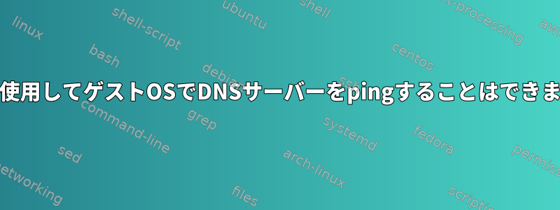 IPv6を使用してゲストOSでDNSサーバーをpingすることはできません。