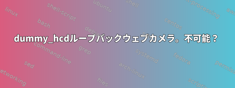 dummy_hcdループバックウェブカメラ。不可能？