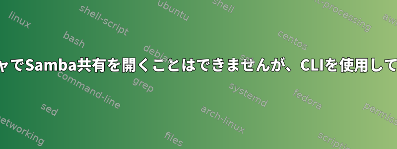 ファイルマネージャでSamba共有を開くことはできませんが、CLIを使用してマウントできます