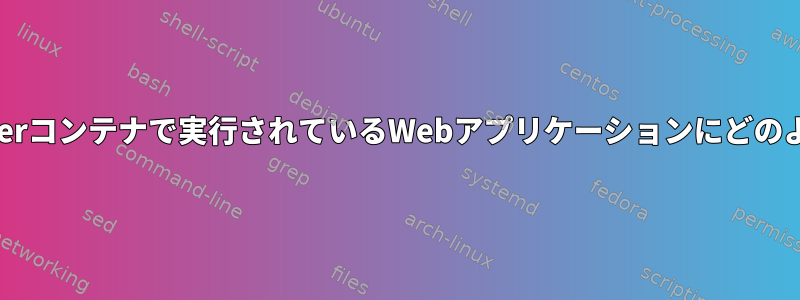 リモートサーバーのDockerコンテナで実行されているWebアプリケーションにどのようにアクセスしますか？