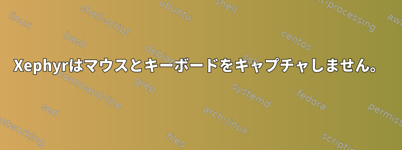 Xephyrはマウスとキーボードをキャプチャしません。