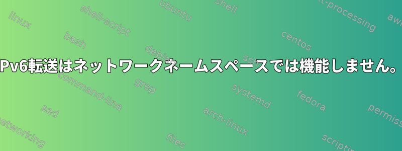 IPv6転送はネットワークネームスペースでは機能しません。