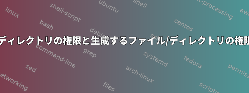 既存のファイル/ディレクトリの権限と生成するファイル/ディレクトリの権限を比較します。