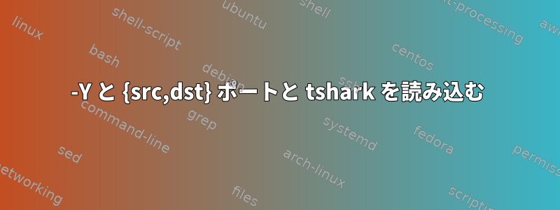 -Y と {src,dst} ポートと tshark を読み込む