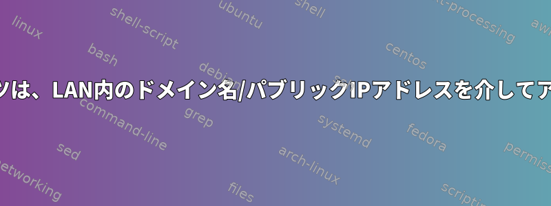 ポート転送コンテンツは、LAN内のドメイン名/パブリックIPアドレスを介してアクセスできません。