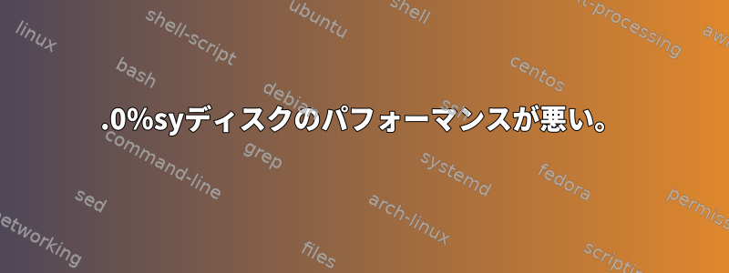 100.0％syディスクのパフォーマンスが悪い。