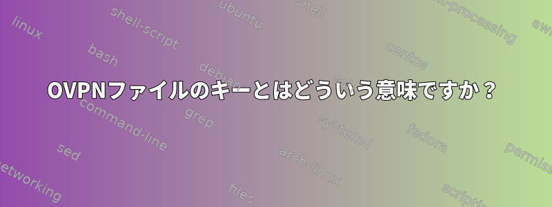 OVPNファイルのキーとはどういう意味ですか？