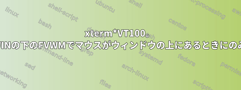 xterm*VT100。 CYGWINの下のFVWMでマウスがウィンドウの上にあるときにのみ変換