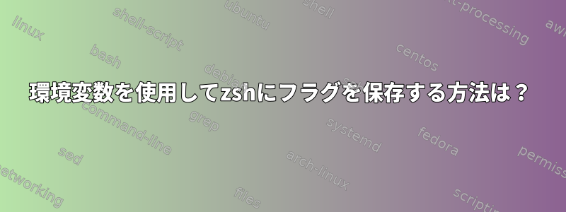 環境変数を使用してzshにフラグを保存する方法は？