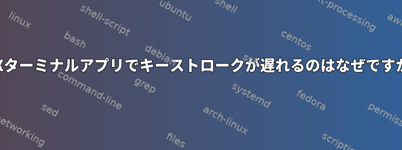 OSXターミナルアプリでキーストロークが遅れるのはなぜですか？