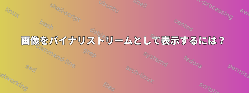 画像をバイナリストリームとして表示するには？