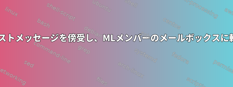 procmailが着信メーリングリストメッセージを傍受し、MLメンバーのメールボックスに転送する前に変更できますか？