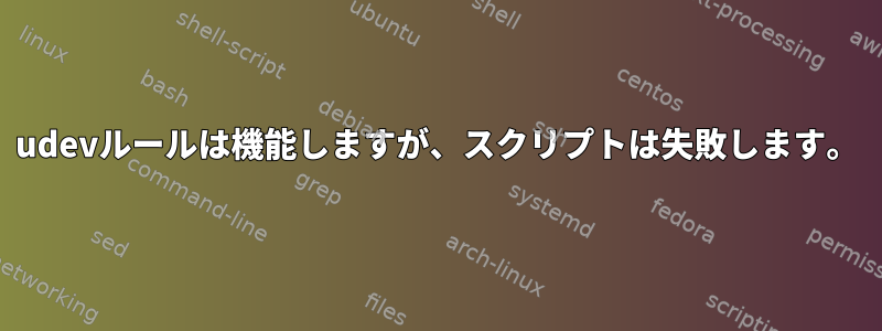 udevルールは機能しますが、スクリプトは失敗します。