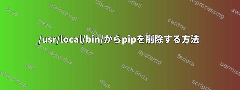 /usr/local/bin/からpipを削除する方法