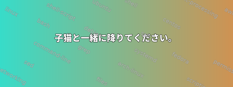 子猫と一緒に降りてください。