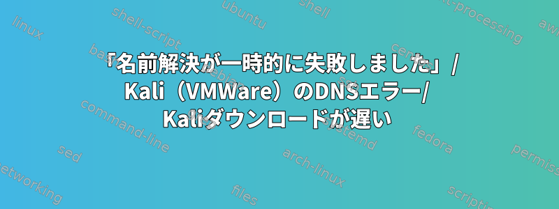 「名前解決が一時的に失敗しました」/ Kali（VMWare）のDNSエラー/ Kaliダウンロードが遅い