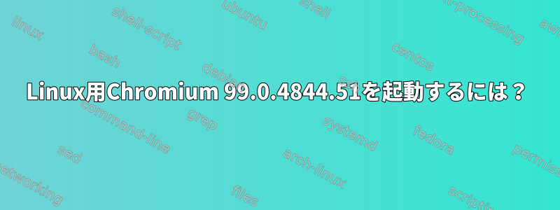 Linux用Chromium 99.0.4844.51を起動するには？