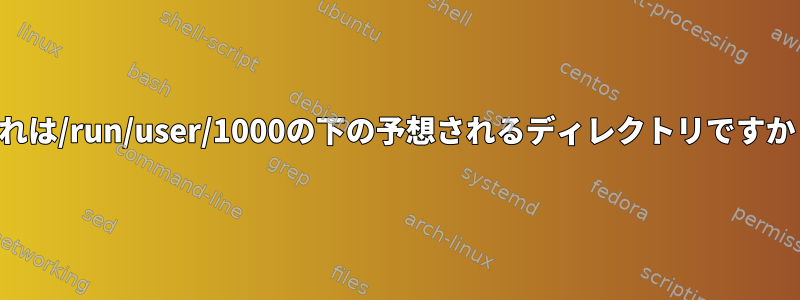 これは/run/user/1000の下の予想されるディレクトリですか？